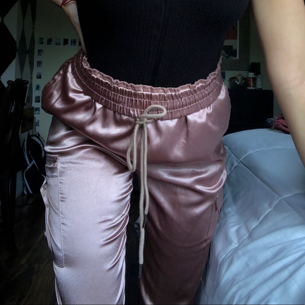 Nastygal silk jogger pants